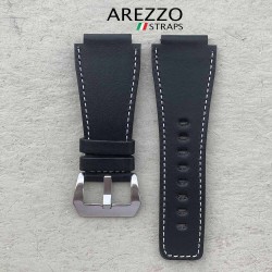 Bracelet pour Bell and ROSS Marina cuir noir 24mm