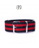 NATO Strap James Bond Black Red 22mm