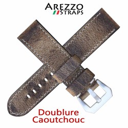 braelet montre veau mat doublure caoutchouc arezzo militare 24mm