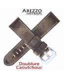 braelet montre veau mat doublure caoutchouc arezzo militare 24mm