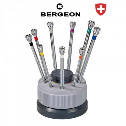 Bergeon professional set of 9 screwdrivers 5970 on a rotating stand
