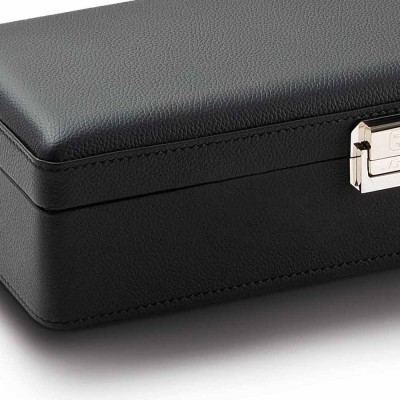 Coffret 4 Montres - Valigetta 4 cuir noir Scatola del tempo