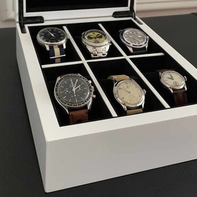 Coffret 6 montres Laque Blanche Geneva