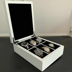 Coffret 6 montres Laque blanc mat geneva