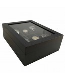 coffret 6 montres vitré noir mat