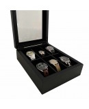 coffret 6 montres vitré noir mat