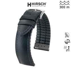 Bracelet Hirsch james Caoutchouc 22mm Cuir waterproof