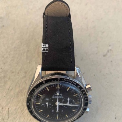 Bracelet Hirsch OSIRIS NUBUCK noir 20mm