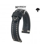 Bracelet Hirsch Liberty Noir 20mm couture blanche