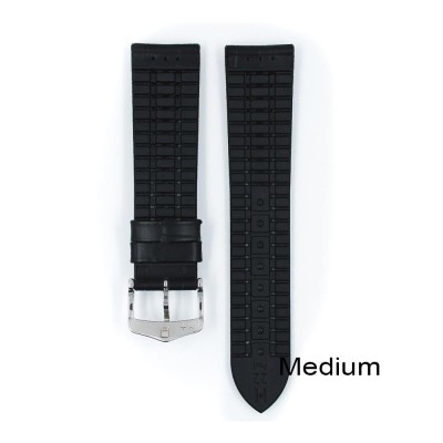 Watchstrap Hirsch PAUL 20mm black Medium length