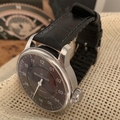 Watchstrap Hirsch PAUL 20mm black Medium length