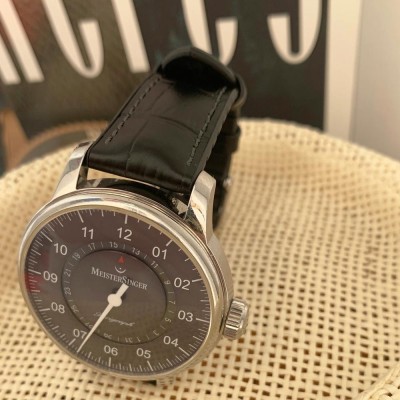 Watchstrap Hirsch PAUL 20mm black Medium length