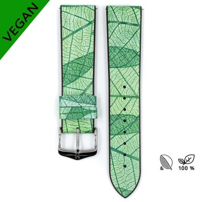 Bracelet Hirsch LEAF VEGAN 20mm green