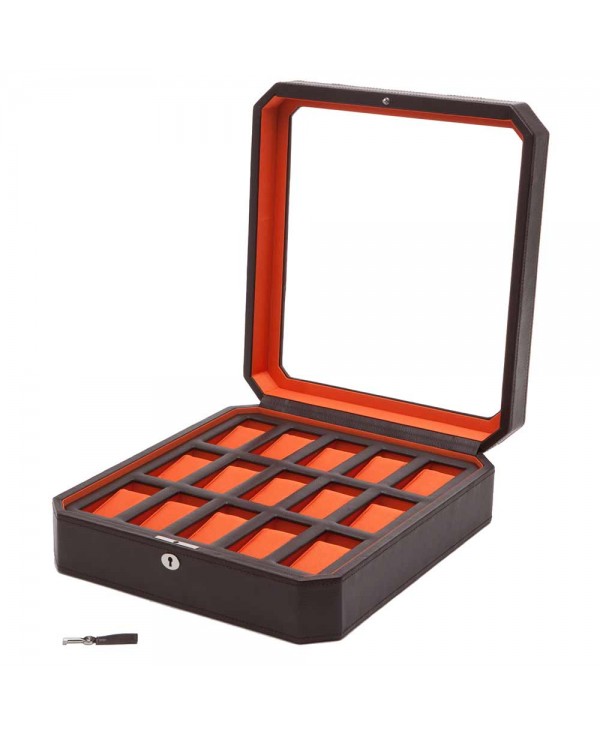 Coffret 15 montres WOLF Windsor chocolat orange