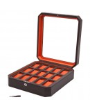 Coffret 15 montres WOLF Windsor chocolat orange