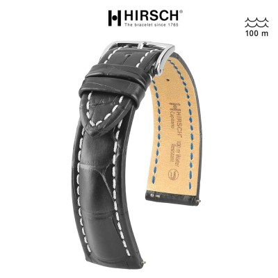 Watchstrap Hirsch Capitano Alligator Black 20mm