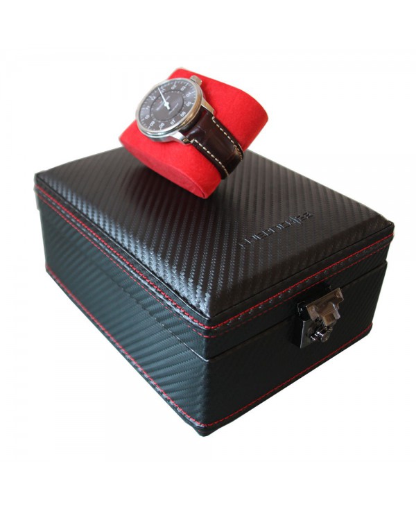 Boite 4 montres Carbon Noir intérieur Rouge Friedrich