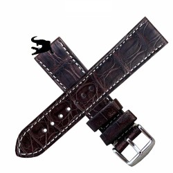 Arezzo DARK-CROCO 20mm crocodile bracelet montre crocodile doublure caoutchouc