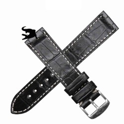 Arezzo DARK-CROCO 20mm crocodile bracelet montre crocodile doublure caoutchouc