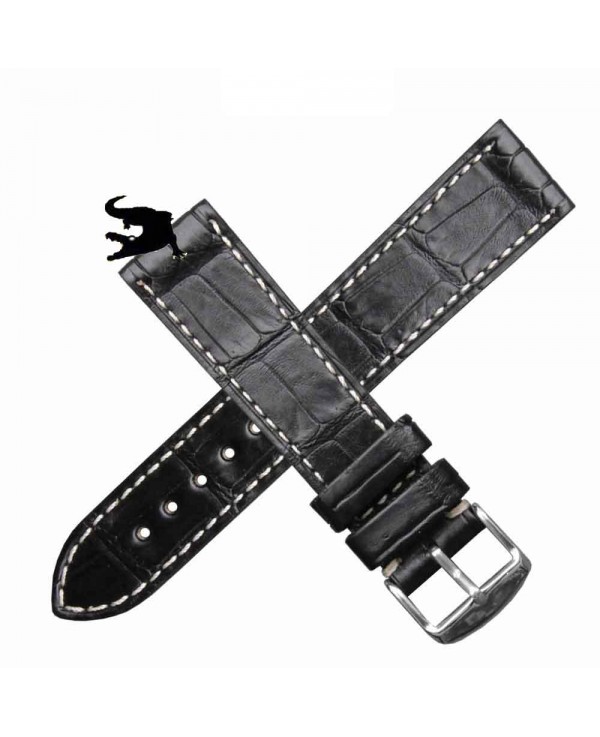 Arezzo DARK-CROCO 20mm crocodile bracelet montre crocodile doublure caoutchouc