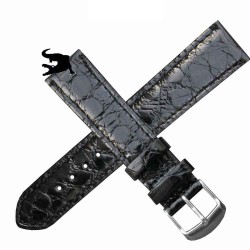 Bracelet CROCODILE Classico AREZZO noir 18mm