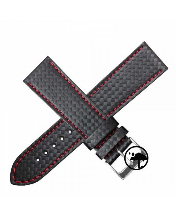 Bracelet montre waterproof etanche AREZZO RACING coutures rouge 20mm