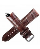 Bracelet montre SQUARE CROCODILE marron 22mm