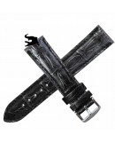 Bracelet montre SQUARE CROCODILE noir 22mm