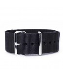 bracelet montre nylon NATO 18mm noir