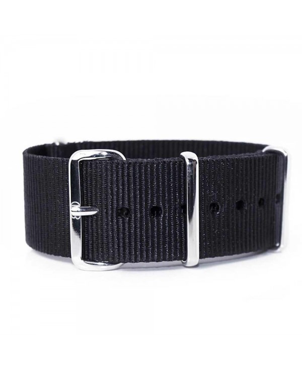 bracelet montre nylon NATO 24mm noir