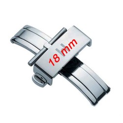 Boucle déployante 18mm Pusher inox poli hypoallergénique HIRSCH