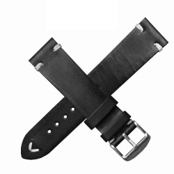Bracelet montre AREZZO VINTAGE CUIR noir 18mm