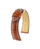 bracelet montre hirsch alligator capitano marron beige 20mm waterproof