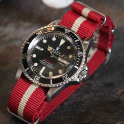 NATO Strap red and beige 18mm