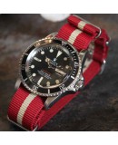 NATO Strap red and beige 18mm