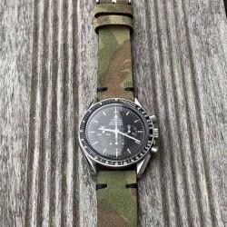 bracelet montre nubuck camouflage vert kaki