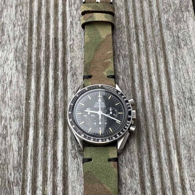 Bracelet CAMO nubuck leather Atelier LBAM olive green 20mm
