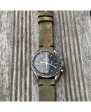 bracelet montre nubuck camouflage vert kaki