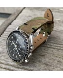 bracelet montre nubuck camouflage vert kaki