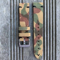 bracelet montre cuir camouflage militaire 20mm