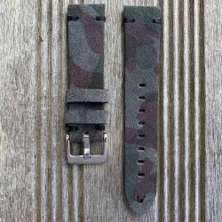 bracelet montre cuir camouflage militaire 20mm