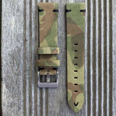 Bracelet CAMO nubuck leather Atelier LBAM olive green 22mm