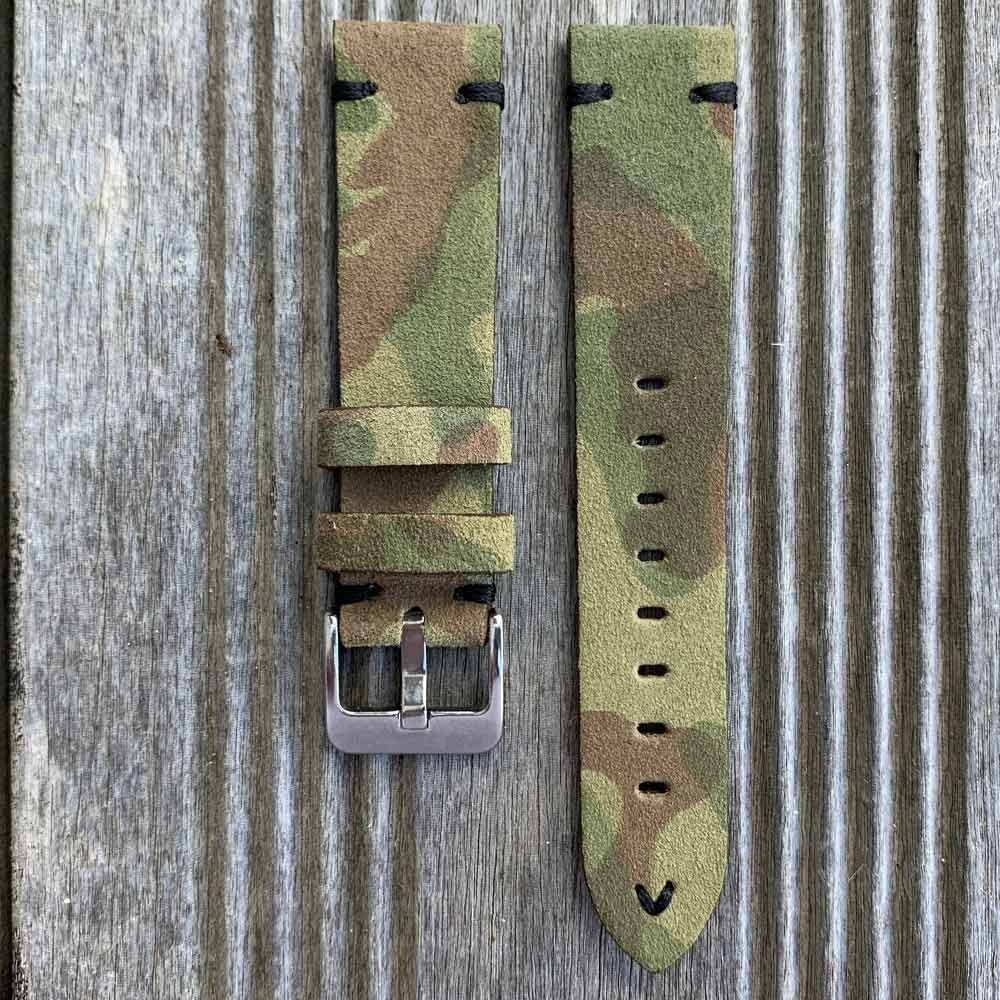 Bracelet CAMO nubuck leather Atelier LBAM olive green 22mm