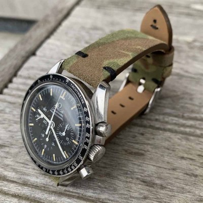 Bracelet CAMO nubuck leather Atelier LBAM olive green 22mm
