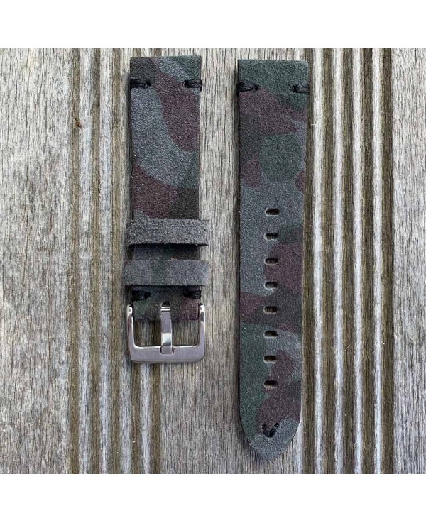 bracelet montre camouflage nubuck 22mm