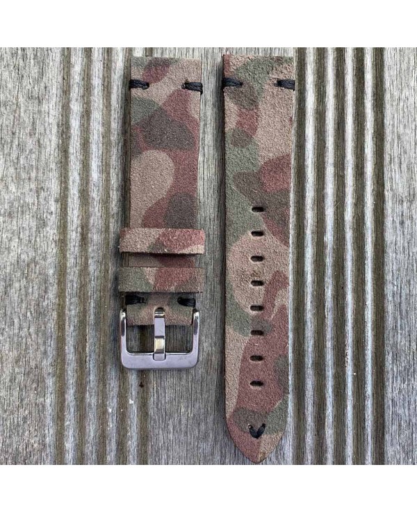 bracelet montre camouflage nubuck 24mm