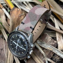 bracelet montre camouflage nubuck 24mm