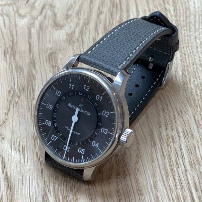 Bracelet structured calf leather 20mm GREY Atelier LBAM