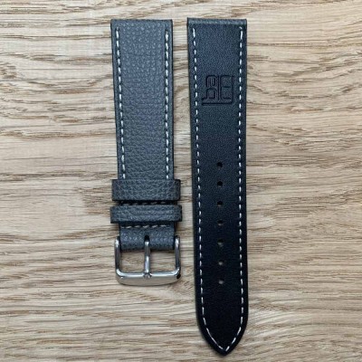 Bracelet structured calf leather 20mm GREY Atelier LBAM