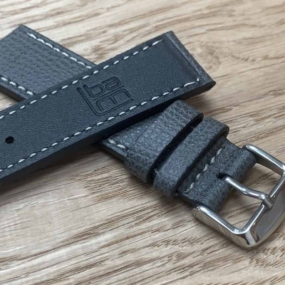 Bracelet structured calf leather 20mm GREY Atelier LBAM